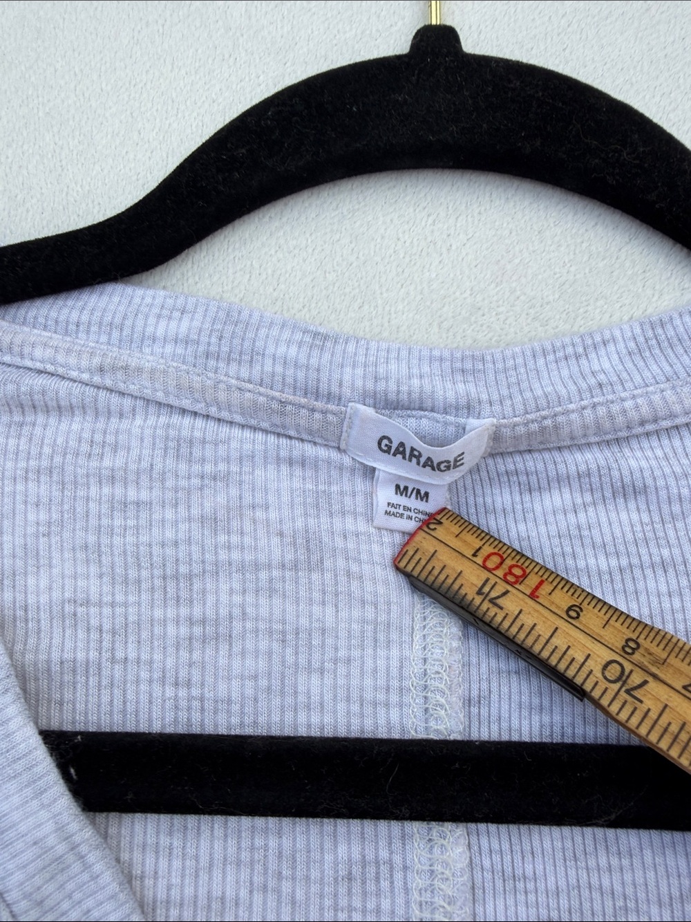 Garage Light Gray Ribbed Long-Sleeve Henley Crop Top - Picture 3 of 8